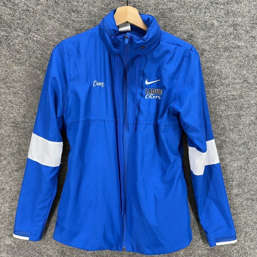 Nike Activewear Track Jacket Men S Small Blue Dri Fit Full Zip Long Sleeve Lined